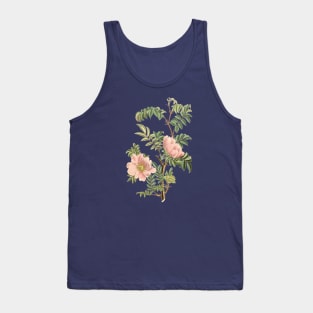 Wild Rose Flower Vintage Botanical Illustration Tank Top